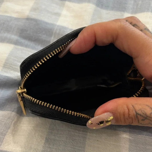 Coach Signature Brown and Black Card Holder with Gold Chain - Picture 7 of 7